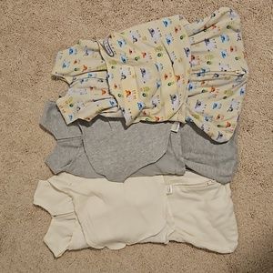 Set / bundle of 3 halo swaddle sacks size newborn